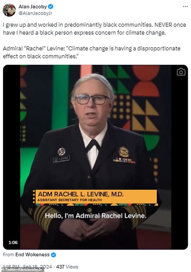 1708157792 510 Trans health secretary Rachel Levine claims climate change disproportionately effects