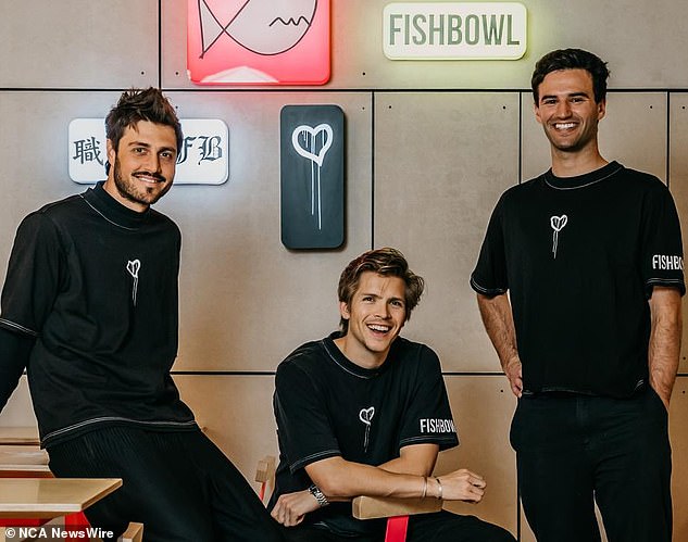 Fishbowl founders Nathan Dalah, Nic Pestalozzi and Casper Ettelson at the Parramatta eatery.  Photo: Nikki To