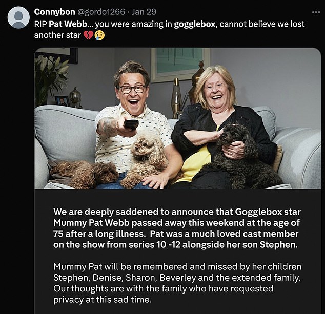 1708164998 90 Gogglebox fans are emotional after show airs poignant tribute to