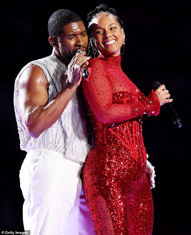 Even though Justin didn't show up, Usher still managed to bring in some musical guests, including Alicia Keys (pictured)