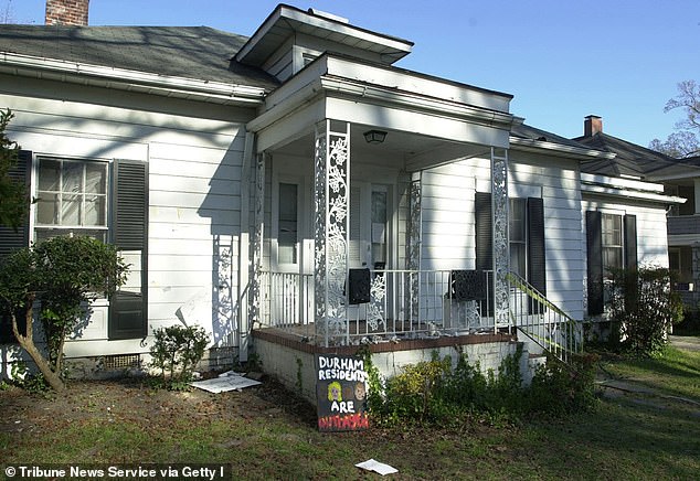 The chilling case began on March 13, 2006, when three of the four co-captains of the Duke men's lacrosse team hosted a party for their teammates at their off-campus home (pictured)