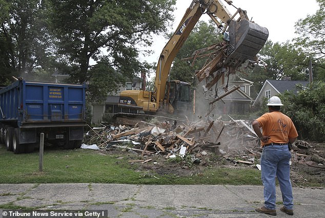 The house has since been demolished (pictured) and the university has spent more than $100 million in legal fees, settlement costs and other expenses to maintain its 