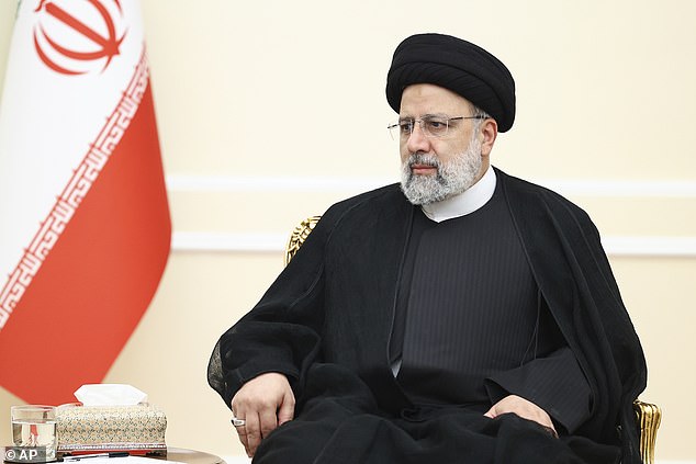 Iranian President Ebrahim Raisi listens to Russian Foreign Minister Sergey Lavrov during their meeting in Tehran, Monday, October 23, 2023.