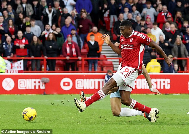 Taiwo Awoniyi broke the deadlock at the City Ground in first-half stoppage time on Saturday