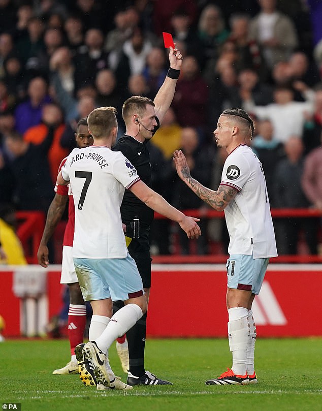 Kalvin Phillips was sent off after two avoidable yellow cards in four minutes of the second half