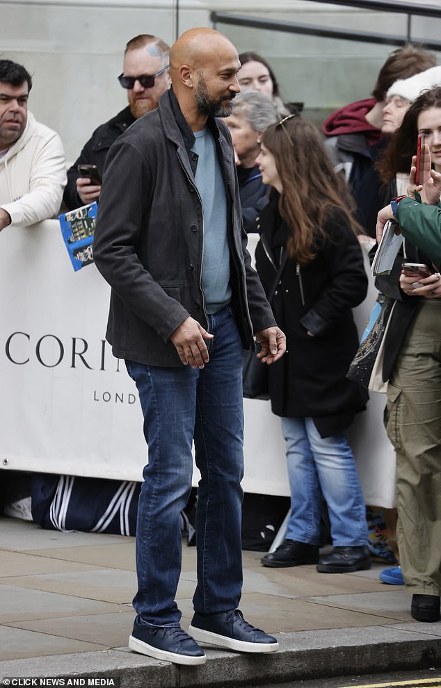 Wonka star Keegan-Micheal Key was also seen signing and taking photos with fans on his way to the capital