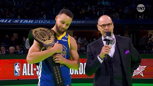 Curry defeated Ionescu by three points to take home the modified three-point championship belt