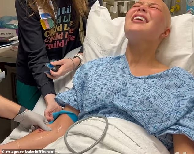 The 19-year-old has taken fans behind the scenes of her difficult chemo preparation, during which she undergoes various tests