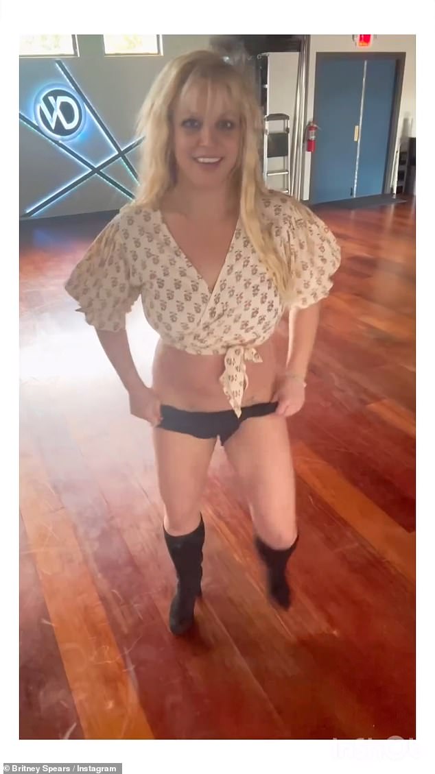 The only post still online at the time of publication is a video of her gyrating in her 'nude' crop top and micro shorts