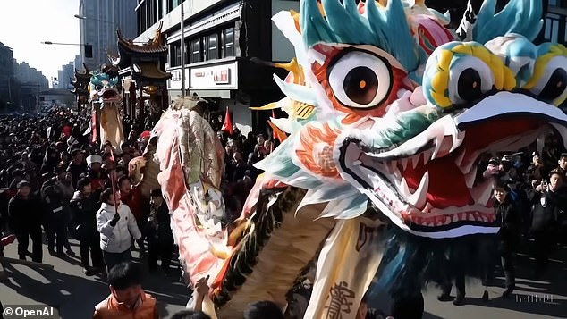 The Technological Interpretation of: 'A Chinese New Year Celebration Video with Chinese Dragon'