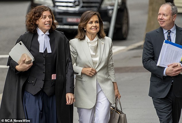 Lisa Wilkinson is pictured outside court this week with her legal adviser, Sue Chrysanthou SC, top defamation lawyer