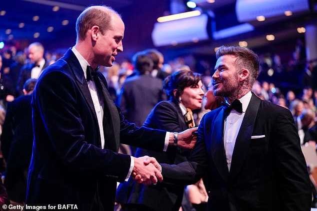 The prince and the famous footballer chatted for a while at the Royal Albert Hall