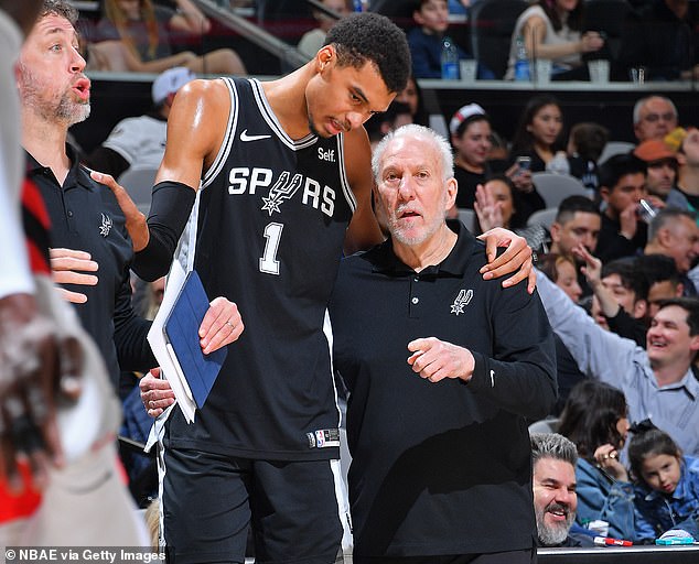 He discussed his relationship with San Antonio Spurs coach Gregg Popovich (right)