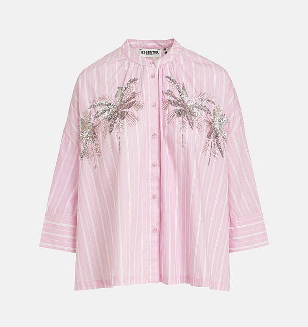 Striped cotton shirt with embroidery, £190, Essentiel Antwerp