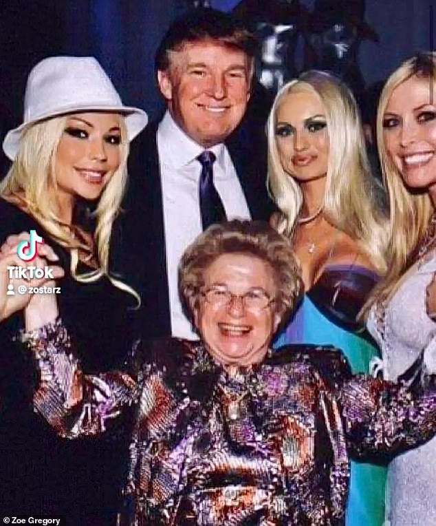 The former Playboy model was pictured at an event with Donald Trump and sex therapist Dr.  Ruth Westheimer