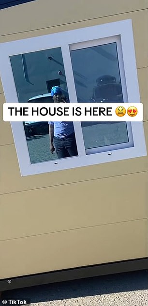 He gave viewers on TikTok a tour of the new home.  Pictured above is the exterior