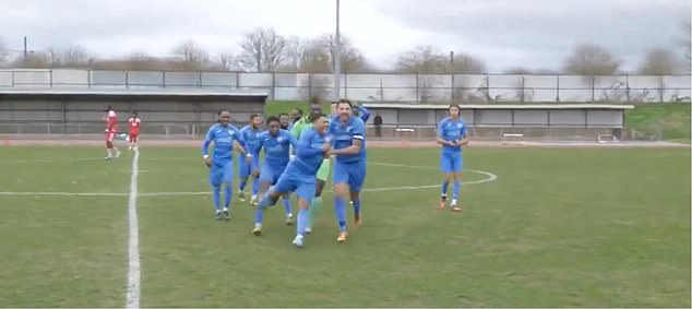 Former Leeds United star Ryan Hall was mobbed by his teammates after his stunning goal