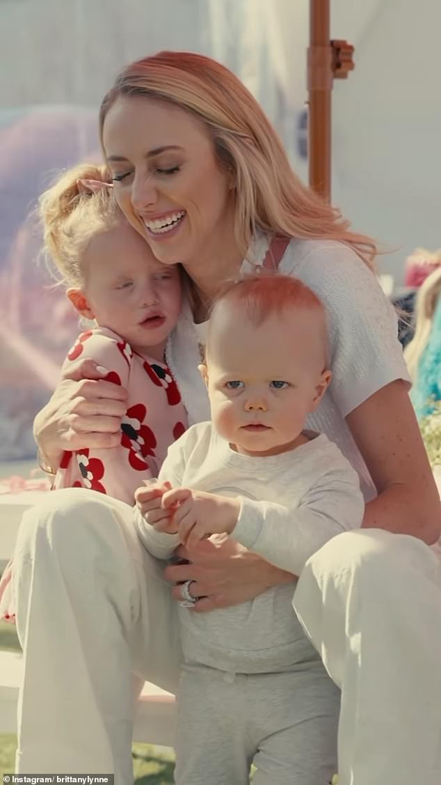 Brittany Mahomes is seen with her children Sterling Skye and Patrick 'Bronze' Lavon III