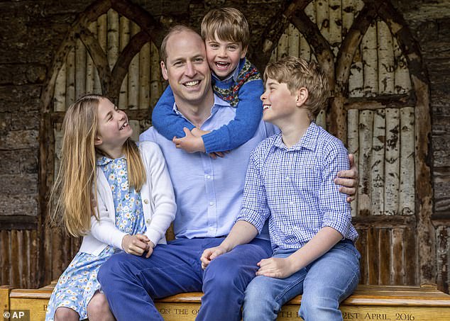 William seems to channel his mother's nurturing nature.  Last year he was photographed with his children