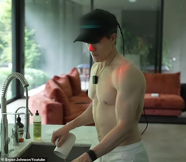 Johnson – who claims to have lowered his age by five years in his quest for youth – detailed his four hair-saving tips in a recent YouTube video, including using a red light therapy cap