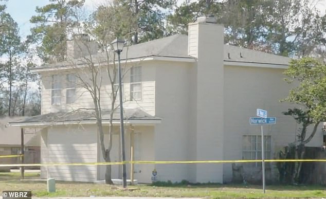 Pictured: The house where the brutal attack took place in Baton Rouge, Louisiana