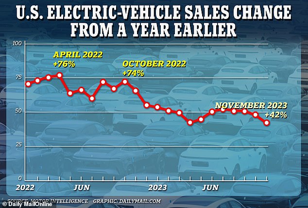 Electric vehicle sales growth is starting to slow in the US, in a trend that is worrying automakers who are betting big on the emerging technology