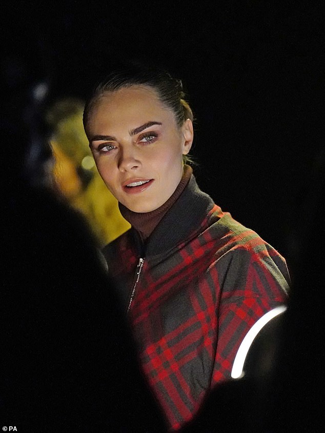 Cara Delevingne was another attendee as Naomi Campbell and Lily Cole walked the catwalk