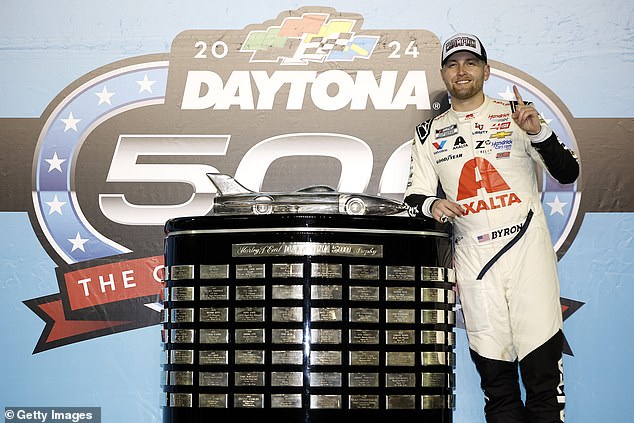 William Byron managed to win the rain-postponed race in Florida on Monday