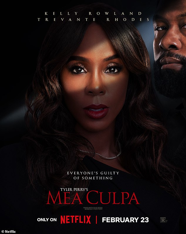 Kelly stars in Mea Culpa, which she also co-produced with Tyler Perry