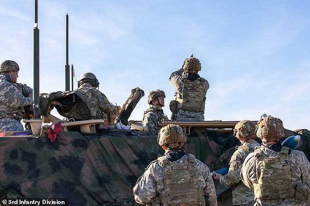 U.S. Army soldiers in Poland on Feb. 21, deployed as part of a rotation of forces to Poland to support multinational training and operations and deter adversaries in the European theater