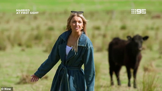 The physical medium and actress, 30, was devastated when she saw the cows on her honeymoon with new husband Ash Galati after eating beef the night before.