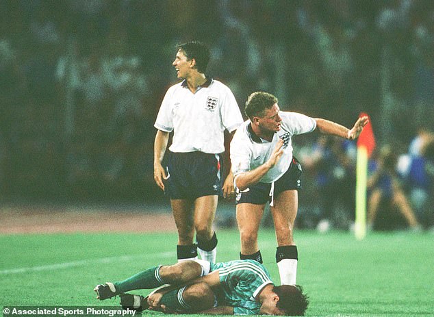 Thomas Berthold was on the receiving end of the tackle and saw Paul Gascoigne booked