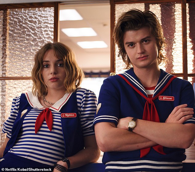 Joe Keery as Steve Harrington and Maya Hawke as Robin Buckley join Natalia and Charlie with a $6 million pay package