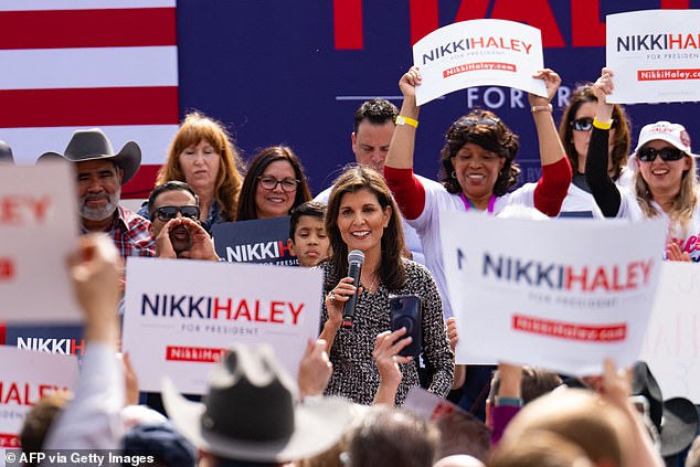 Nikki Haley campaigns in San Antonio, Texas on February 16.  The state will hold its primaries on Super Tuesday, March 5, along with 15 other states