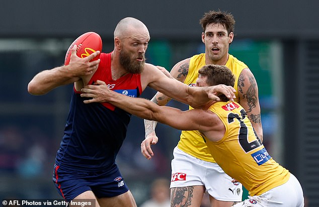 Demons skipper Gawn (pictured playing last Sunday) didn't deny the club has problems with its culture - saying the team has had an 'incredible summer'