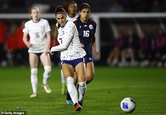 Alex Morgan, who was brought into the team earlier on Tuesday, scored after coming on