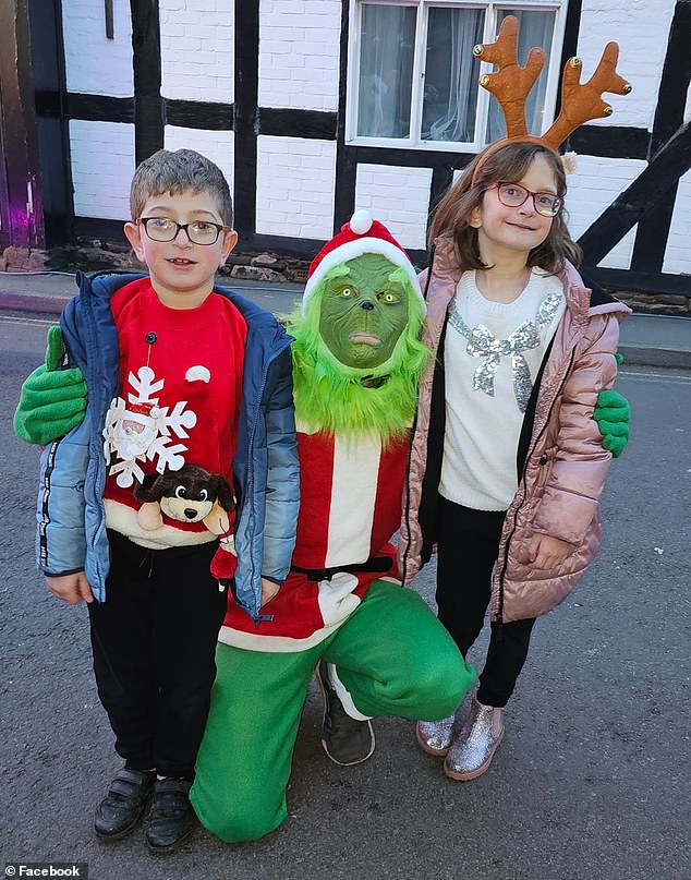 Kamal and Kefah (pictured) just before Christmas with a friend dressed as The Grinch.  The pair are now being treated as high-risk missing persons.