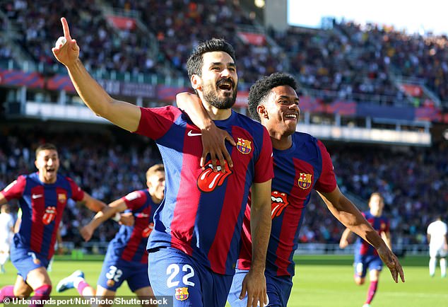 Ilkay Gundogan (middle left) arrived as a free agent in the summer, as Barcelona looked to curb their spending due to ongoing financial problems