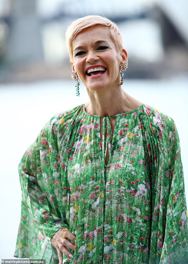 Jessica Rowe (pictured) arrived radiant in a long-sleeved blouse and matching floral skirt