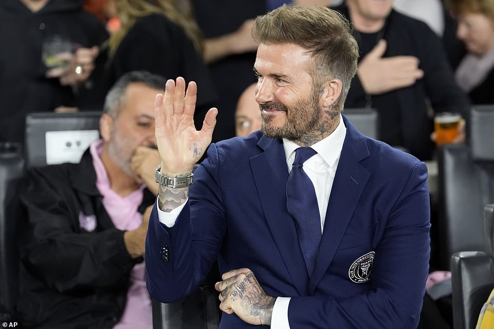 David Beckham was all smiles on the sidelines as he watched his new Miami team claim all three points on opening night