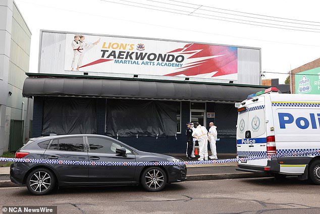 Police allege Yoo, known as 'Master Lion', fatally attacked Ms Cho and the boy at his taekwondo studio on Monday evening (pictured)