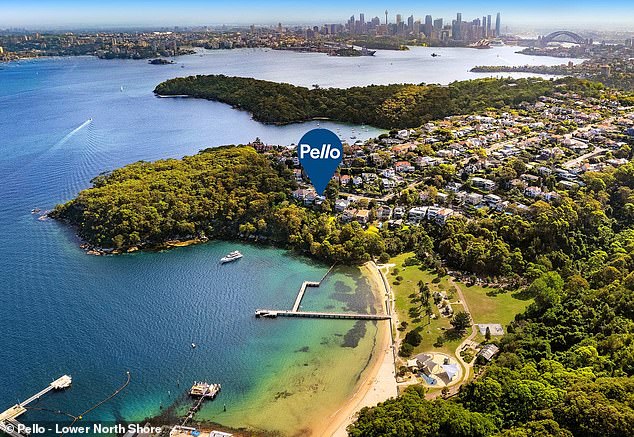 The new DA is 'sympathetic' to the original house and makes it possible to build a four-storey house on the foundations of the original mansion.  In the photo: the position of the property with spectacular views of the water