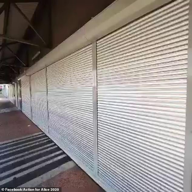 The Coles in Alice Springs is being reinforced by metal shutters after hours following burglaries