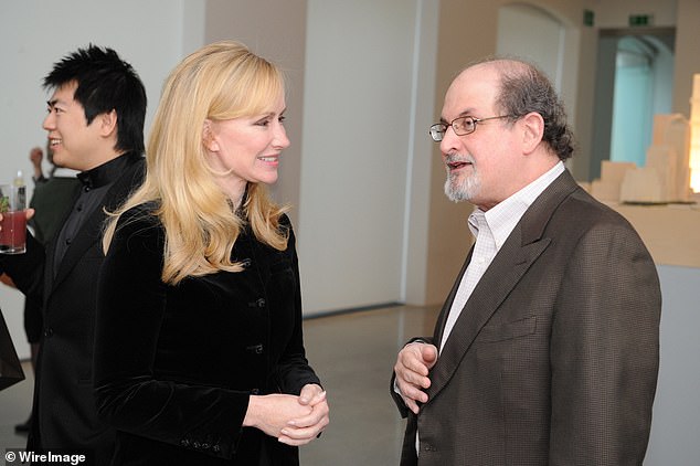 Louise Blouin MacBain and Salman Rushdie attend the Mont Blanc de la Couture Award at the Louise T Blouin Institute, on April 16, 2008 in London, England