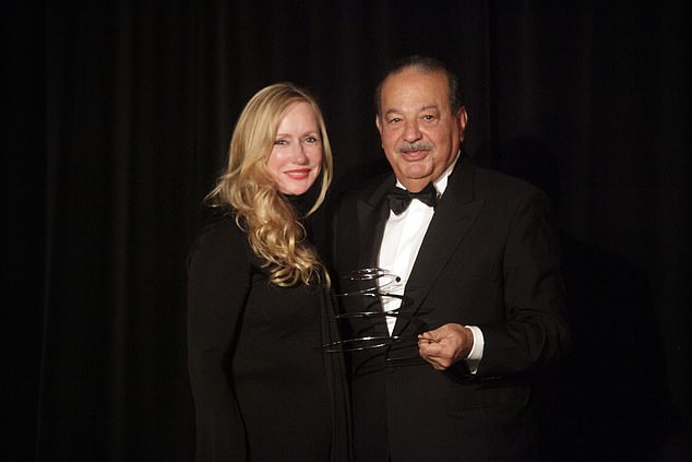 Louise Blouin and billionaire Carlos Slim Helu attend the Louise Blouin Foundation presenting the Fifth Annual Blouin Creative Leadership Summit - Awards Ceremony and Gala at the Metropolitan Club on September 19, 2011 in New York City