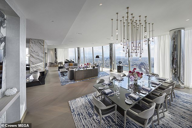 The incredible pentouse suite offers panoramic views of Sydney Harbour