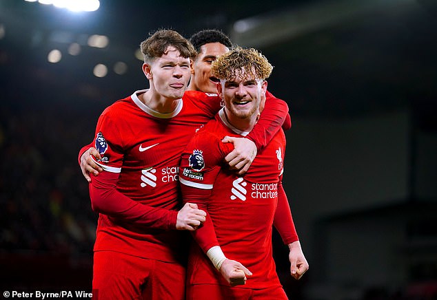 But they were powerless against Liverpool's second-half blitz, with Harvey Elliot scoring the Reds' 100th goal of the season on his 100th appearance for the club.