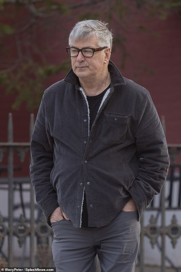 The sour-faced actor, 65, wore gray trousers with a fleece-lined jacket and glasses as he strolled alone through Manhattan