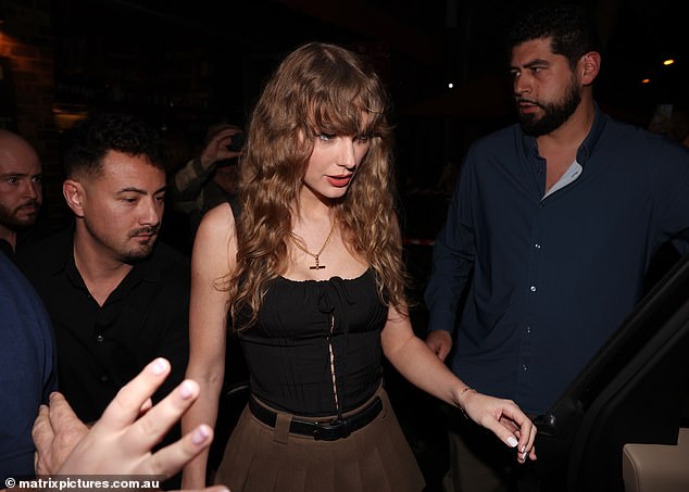 Swifties in Sydney have pointed out that the Style singer has not been seen in public in Melbourne outside of her shows, despite being spotted out and about in the Harbor City several times.  Pictured Tuesday at Pellegrino 2000 in Sydney