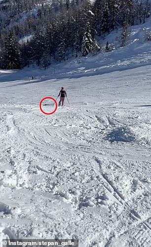 You can see the object as it travels down the slopes at high speed as it passes skiers